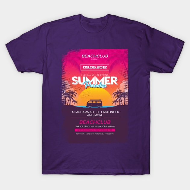 Beachclub Flyer T-Shirt by SM Shirts